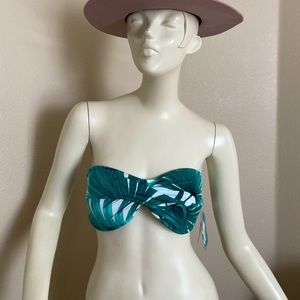 NWT Tommy Bahama Palm Leaf Bandeau Halter Bathing Suit Top Size Large